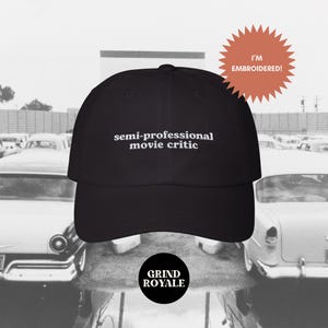 Chapeau brodé pour critique de cinéma, chapeau pour papa, cadeau pour amateur de cinéma, vêtements de cinéma, critique de cinéma bénévole, cadeaux pour geeks, cadeau film, chapeau de film, réalisateur