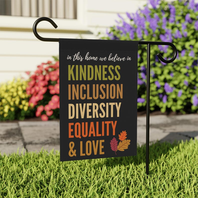 Fall Kindness Garden Flag, Autumn Garden Flag,Thanksgiving House Banner,Fall Yard Flag, Fall Garden Flag,Fall Garden Decor,Liberal Yard Flag image 2