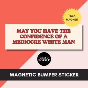 Feminist Bumper Car Magnet, Car Magnet Funny, Car Bumper Sticker Magnet, Bumper Sticker, Unhinged Stickers, Feminist Gift, Political Sticker
