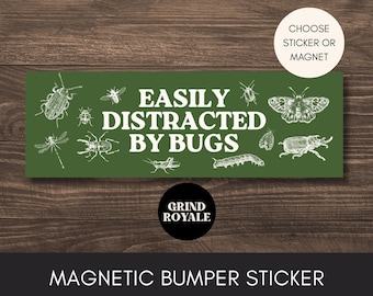 Insect Lover Entomology Bumper Car Magnet, Car Magnet Funny, Funny Bumper Sticker,Bumper Sticker,Unhinged Stickers, Entomology, Insect Gift