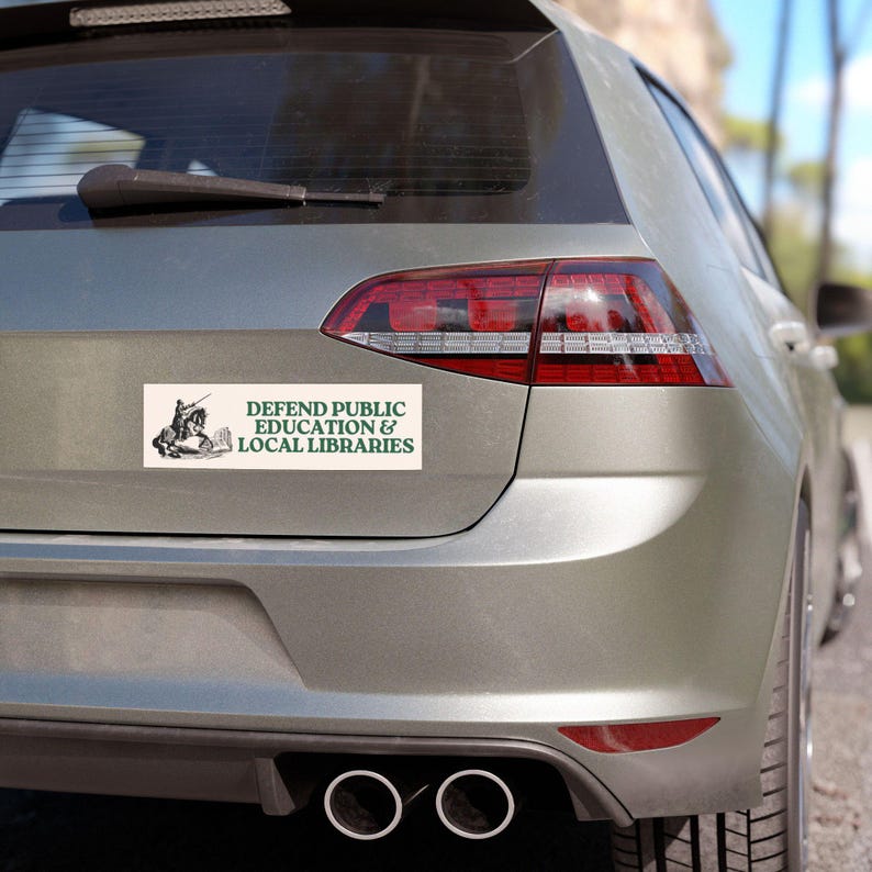 Verdedig openbaar onderwijs en bibliotheken Sociaal activisme Liberale automagneet bumpersticker, politieke bumpersticker, FDT, linkse sticker afbeelding 3