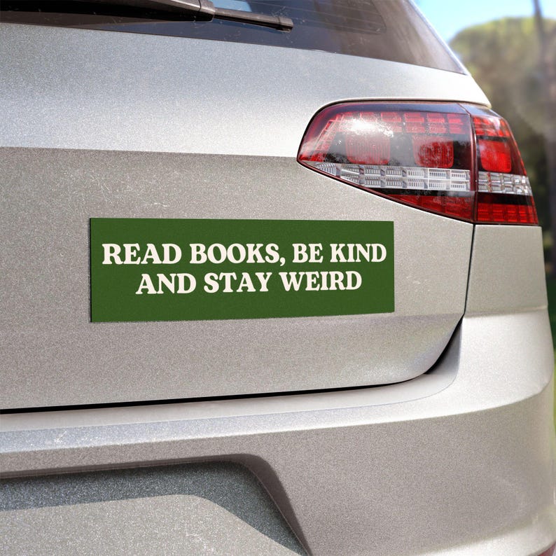 Reader Bumper Sticker, Funny Car Magnet, Bumper Sticker, Gifts For Geeks, Book Sticker, Read Banned Books,Gifts for Readers, Weirdcore image 4