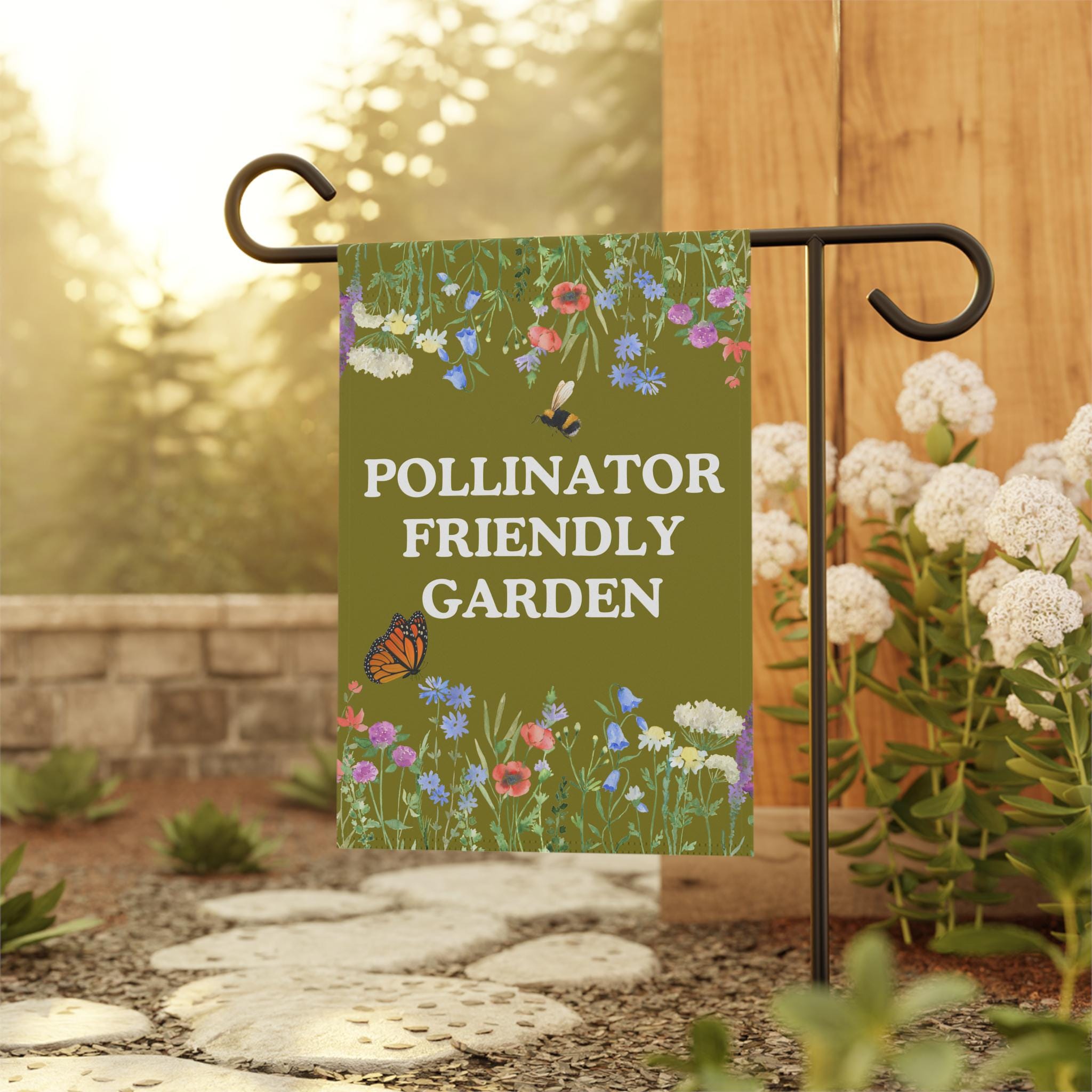 Pollinator Garden Flag, Summer Garden Flag, Save the Bees Garden Flag ...