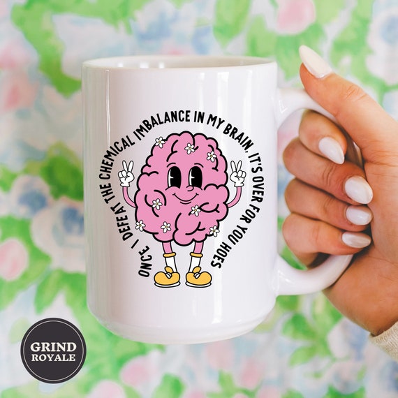 Cute Mental Health Mug, Funny Mental Health, Funny Mug, Sarcastic Funny Mug, Coffee Gift, Funny Gift, Retro Mug, Anxiety