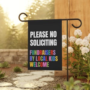 No Soliciting Garden Flag, Go Away Garden Flag, Funny Yard Flag, Floral Garden Flag, Gift For Gardeners, No Solicitors Sign, Yard Sign