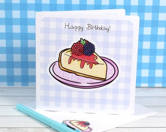 Cheesecake Birthday Card - Personalised Birthday Card - Cute Card For Daughter - Card For Mum - Card For Friend