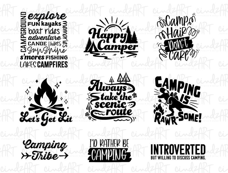 Camping SVG-paket - Campingtröja SVG - Campingliv svg - Happy Camper png - Campinghoodie svg - Campingtröja för barn - Babycamping SVG bild 4
