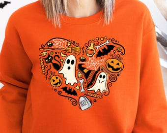 Halloween Heart PNG - Cute Halloween Lover Shirt - Kids Halloween PNG Sublimation -  Halloween Lover Mug Tote Pillow - Halloween Collage PNG