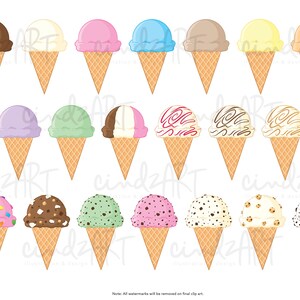 Ice Cream Shop Commercial Use Clipart - Cute Dessert Clip art - Popsicle Clipart - Ice Cream Birthday & Baby Shower - Buildable Ice Cream image 6