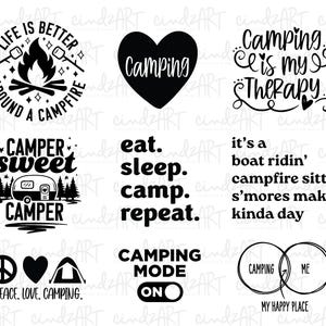 Camping SVG-paket - Campingtröja SVG - Campingliv svg - Happy Camper png - Campinghoodie svg - Campingtröja för barn - Babycamping SVG bild 6