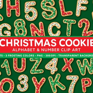 Weihnachtsplätzchen Clipart - Kommerzielle Nutzung - Weihnachts Clipart - Weihnachtsplätzchen - Weihnachtsbuchstaben - Weihnachtsalphabet - Weihnachten PNG