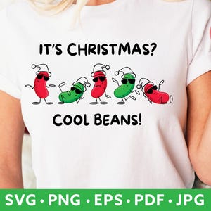 Haricots frais de Noël mignon SVG - Svg de vacances d'enfant en bas âge de bébé - PNG sublimation - drôle mignon de chemise de Noël ornement fourre-tout coussin Mug