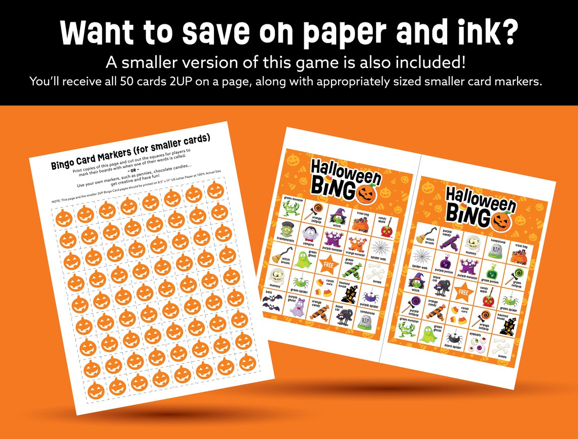 Halloween Party Bingo Game Printable Instant Download School Classroom
