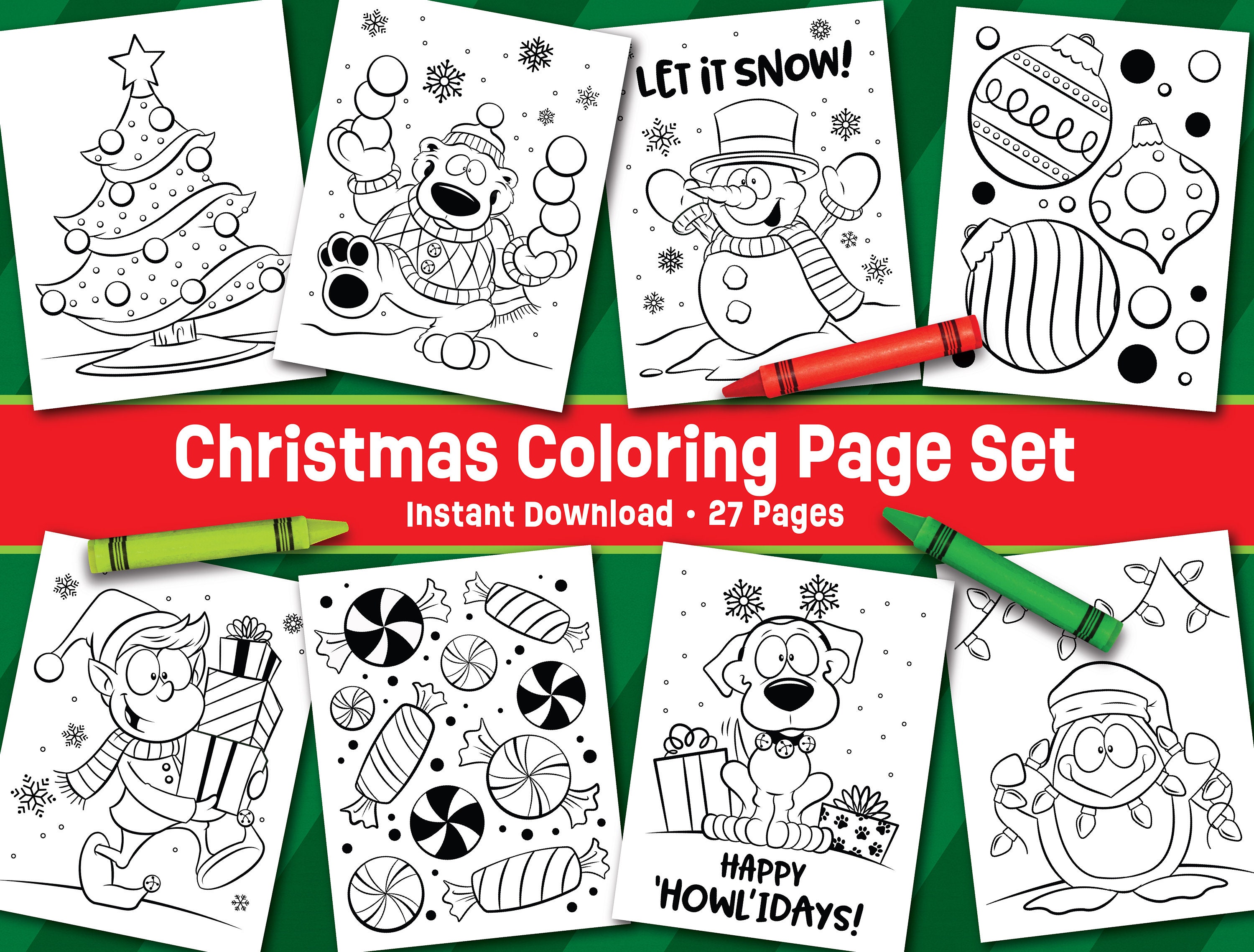 HUGE Christmas Coloring Poster and Holiday Coloring Pages 