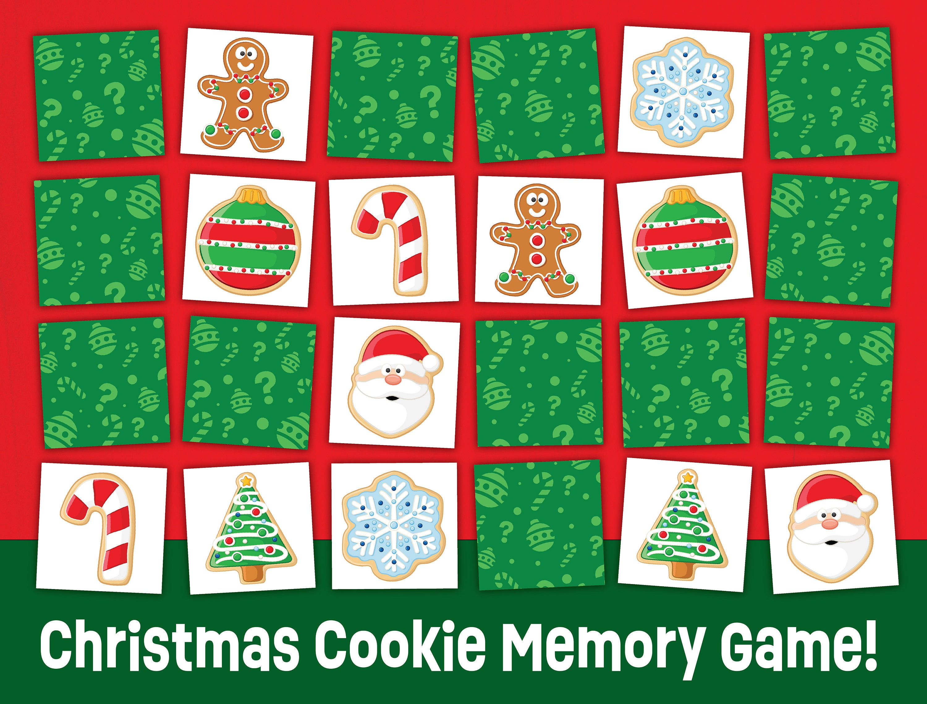 Christmas Memory Match Game Instant Download Fun Activity Printable Game Christmas Party