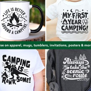 Camping SVG-paket - Campingtröja SVG - Campingliv svg - Happy Camper png - Campinghoodie svg - Campingtröja för barn - Babycamping SVG bild 2