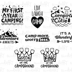 Camping SVG-paket - Campingtröja SVG - Campingliv svg - Happy Camper png - Campinghoodie svg - Campingtröja för barn - Babycamping SVG bild 5