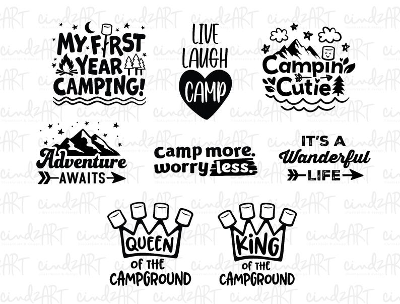 Camping SVG-paket - Campingtröja SVG - Campingliv svg - Happy Camper png - Campinghoodie svg - Campingtröja för barn - Babycamping SVG bild 5