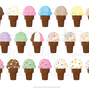 Ice Cream Shop Commercial Use Clipart - Cute Dessert Clip art - Popsicle Clipart - Ice Cream Birthday & Baby Shower - Buildable Ice Cream image 9