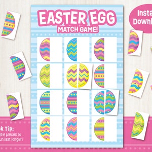 Easter Match Game - Instant Download - Match Game - Printable Games - Party Games - Easter Party - Matching Card Game - Games for Kids