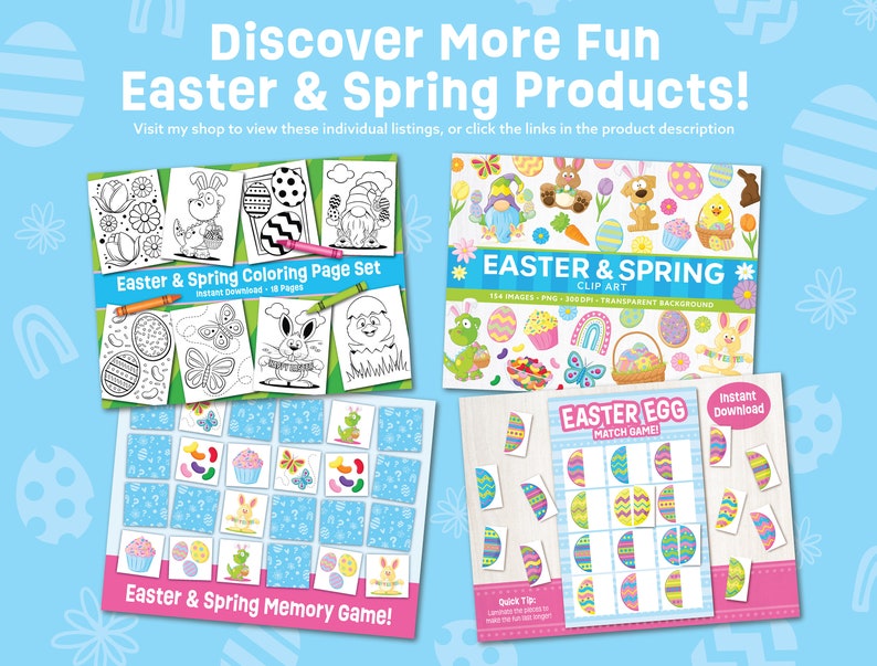Easter Spring Bingo Game - Instant Download - Easter Springtime Kids ...