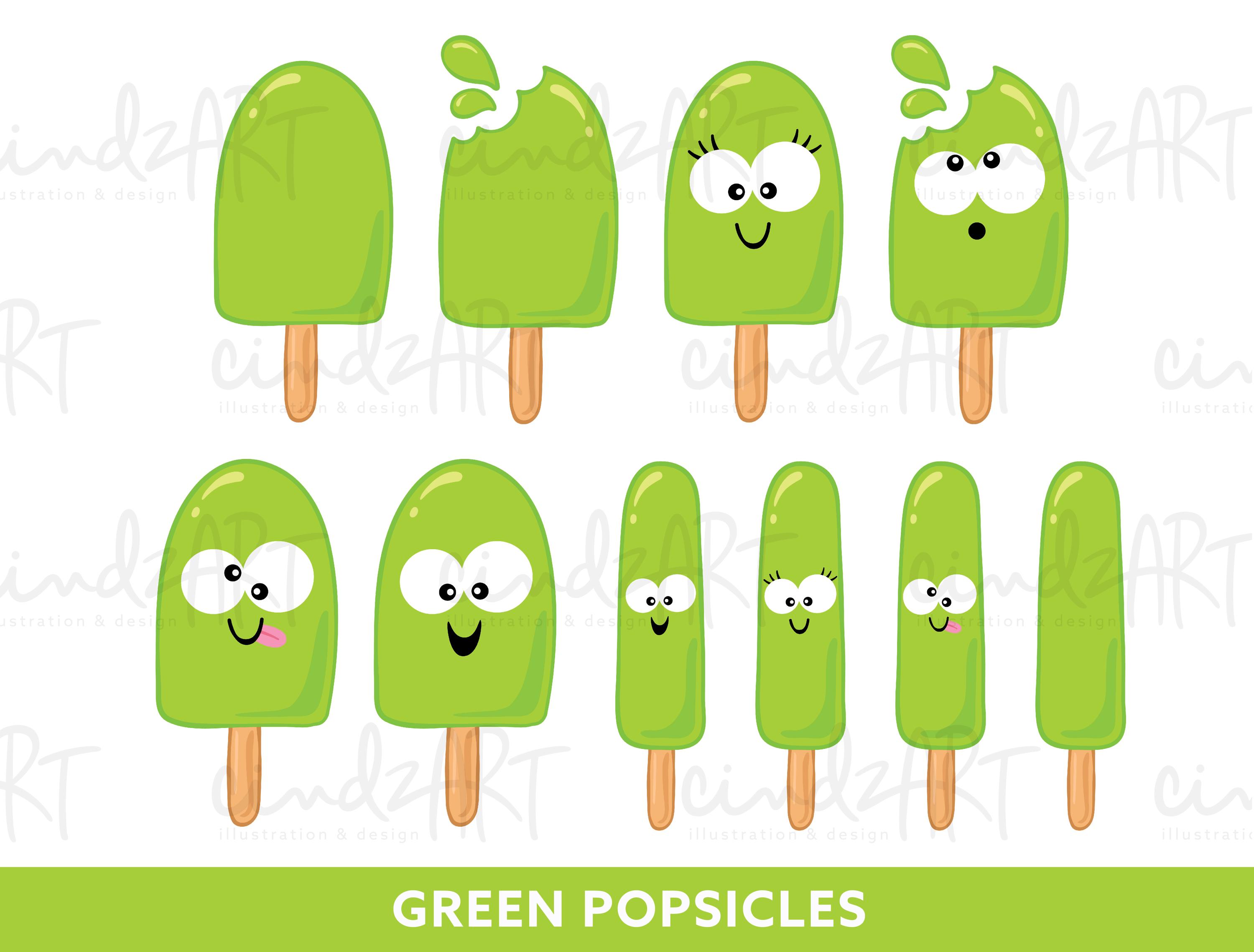 Popsicle Clipart Set - Cute Popsicle Summer Clip Art - Popsicle Borders ...