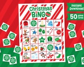 Christmas Bingo Game Printable - Instant Download - Christmas Bingo Cards - Holiday Bingo Game - Kids School Class Activity Christmas Game