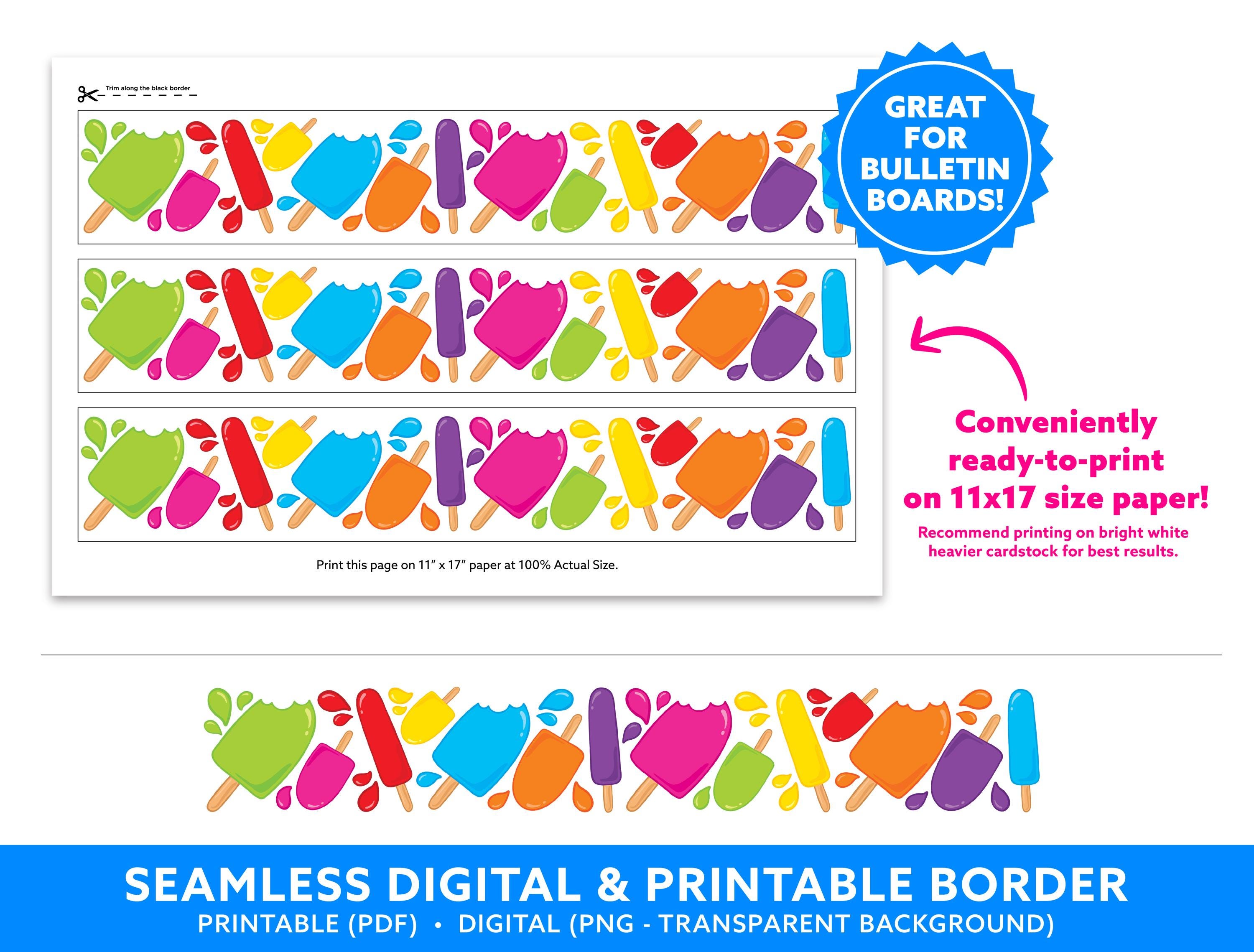 Popsicle Clipart Set - Cute Popsicle Summer Clip Art - Popsicle Borders ...