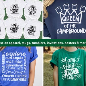 Camping SVG-paket - Campingtröja SVG - Campingliv svg - Happy Camper png - Campinghoodie svg - Campingtröja för barn - Babycamping SVG bild 3