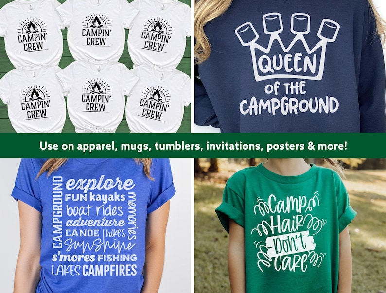 Camping SVG-paket - Campingtröja SVG - Campingliv svg - Happy Camper png - Campinghoodie svg - Campingtröja för barn - Babycamping SVG bild 3