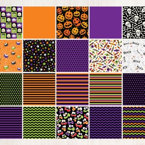 Halloween Digital Paper Set - Seamless Pattern - Scrapbook Paper - Cute ...