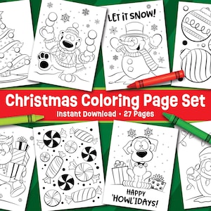 Christmas Coloring Pages - Kids Holiday Coloring - Toddler Coloring Activity - Christmas Classroom Activity - Preschool - Kindergarten