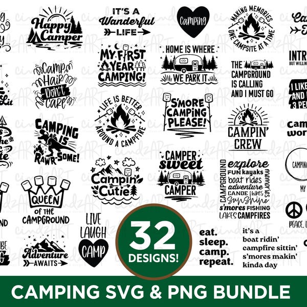 Camping SVG Bundle - Camping Shirt SVG - Camping Life svg - Happy Camper png - Camping Hoodie svg - Kids Camping Shirt - Baby Camping SVG