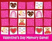 Valentine's Day Memory Match Game - Fun Valentine Printable Activity for Kids - Valentine School Classroom Party Game - Love Matching Game