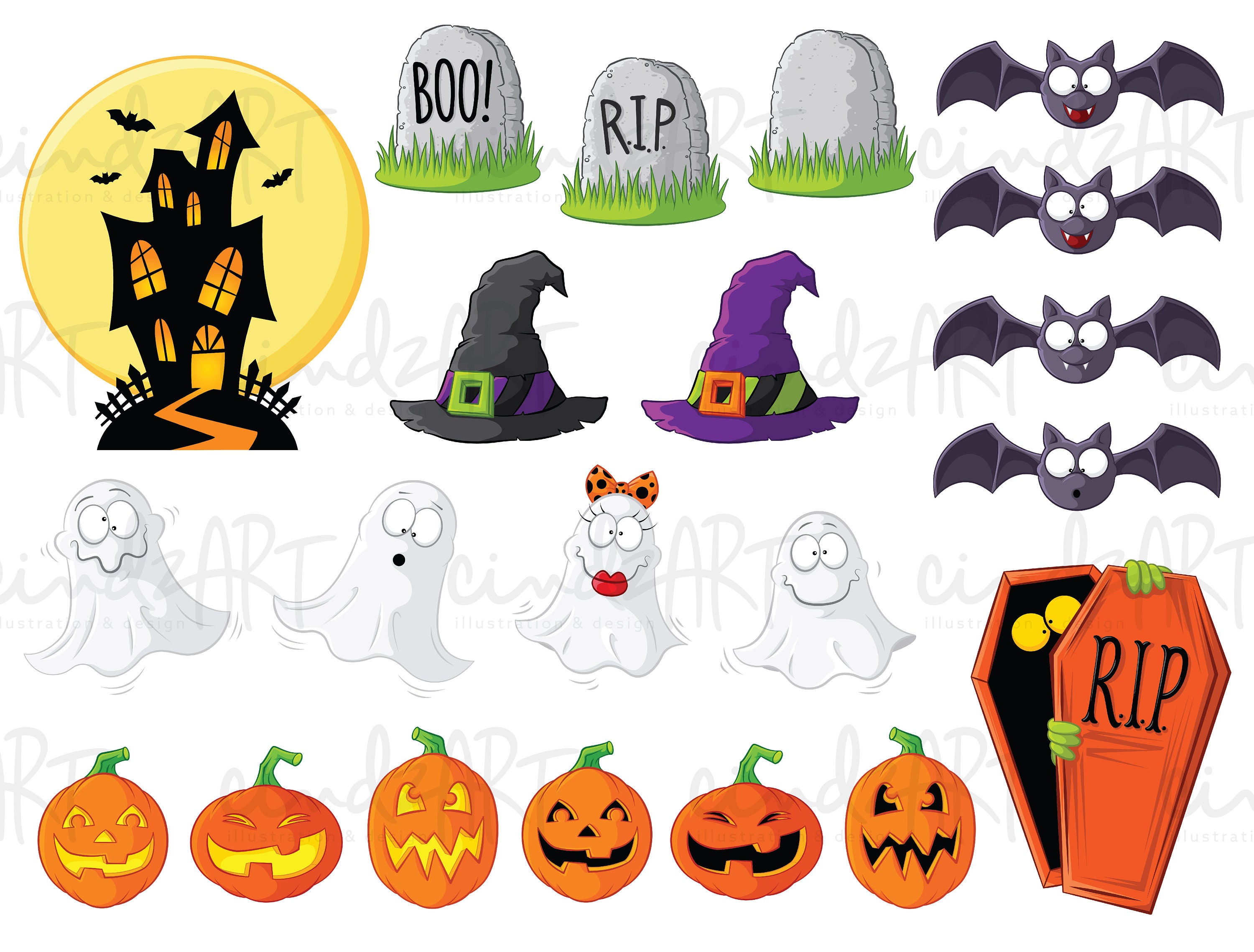 Cute Halloween Clip Art Halloween Party Decor Halloween Scrapbooking