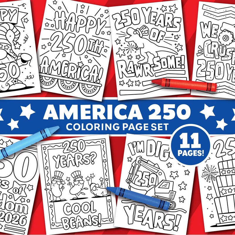 America 250 Coloring Page - Etsy