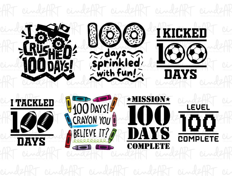 100 Days of School SVG Bundle - 100th Day of School Svg - 100 Days Svg ...