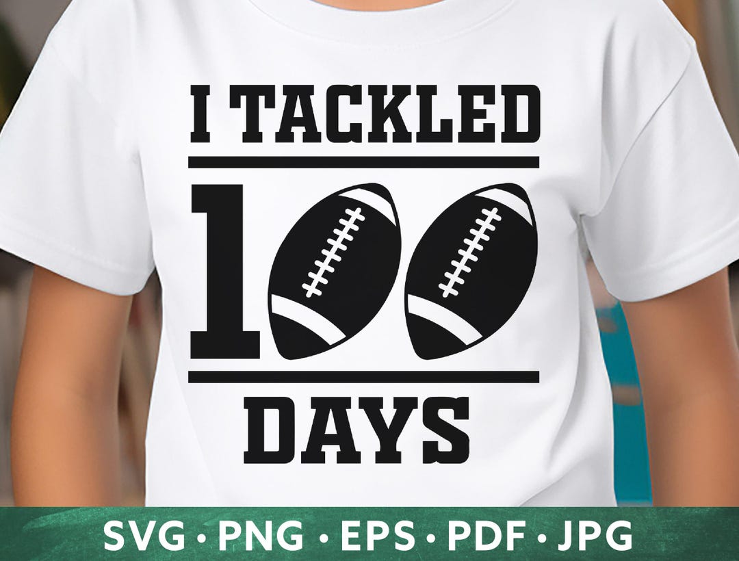 100 Days of School Football SVG - 100th Day of School Sports Football ...
