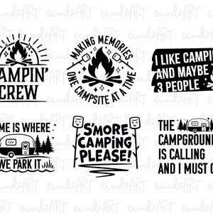 Camping SVG-paket - Campingtröja SVG - Campingliv svg - Happy Camper png - Campinghoodie svg - Campingtröja för barn - Babycamping SVG bild 7
