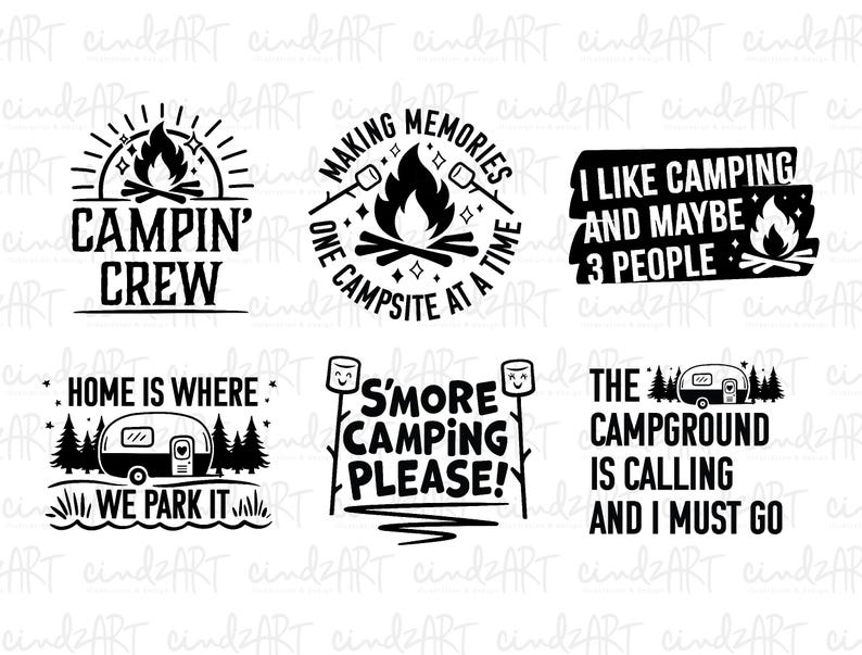 Camping SVG-paket - Campingtröja SVG - Campingliv svg - Happy Camper png - Campinghoodie svg - Campingtröja för barn - Babycamping SVG bild 7