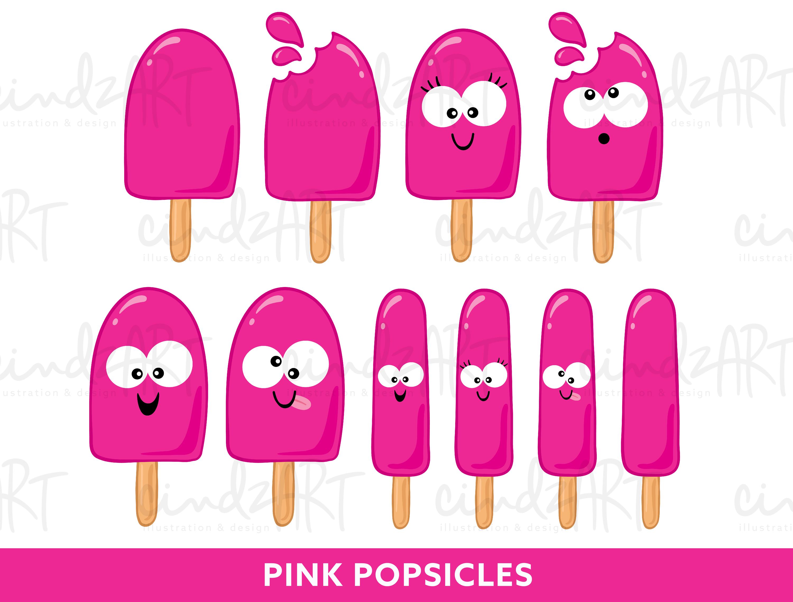 Popsicle Clipart Set - Cute Popsicle Summer Clip Art - Popsicle Borders ...