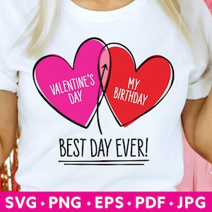 Valentinstag Geburtstag Shirt SVG - Valentinstag Geburtstag PNG - Kind Baby Bday Valentinstag SVG - PNG Sublimation - Valentinstag Becher Geschenk