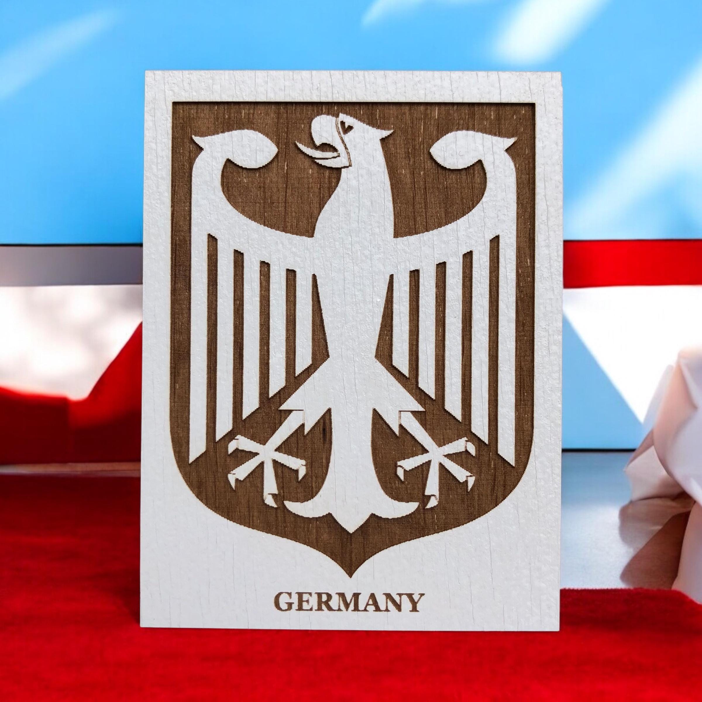 BANDIERA GERMANIA CON AQUILA 150x90cm - BANDIERA TEDESCA CON STEMMA 90 X 150 Cm - Foto 11