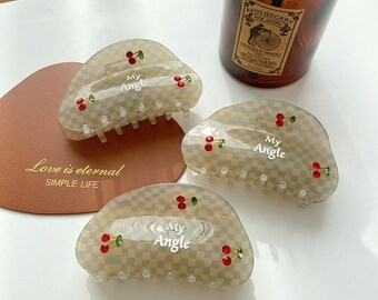 Petite Claw Clip Cherry Checkers