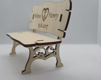 Elegant Laser-Cut Memorial Bench – Customizable Walnut or Birch Tribute for Special Events & DIY Projects