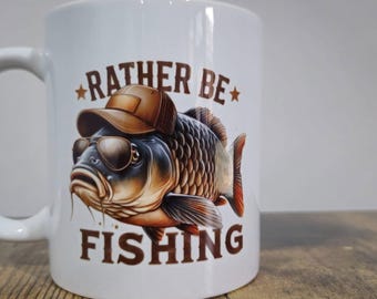 Sip in Style: ‘Rather Be Fishing’ Carp Mug – The Ultimate Companion for Your Next Fishing Trip