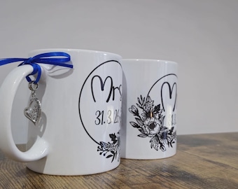 Unique Personalized Bride and Groom Coffee Mugs - Wedding Gift - Custom Couple Mugs - His and Hers - Bridal Shower