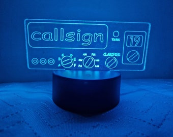 Customizable Call Sign LED Light for CB Ham Radio Lovers – Transform Your Space with a Touch of Personalization!