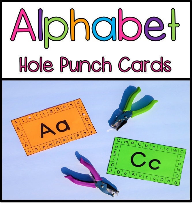 Alphabet Hole Punch Cards - Fun with Mama Shop