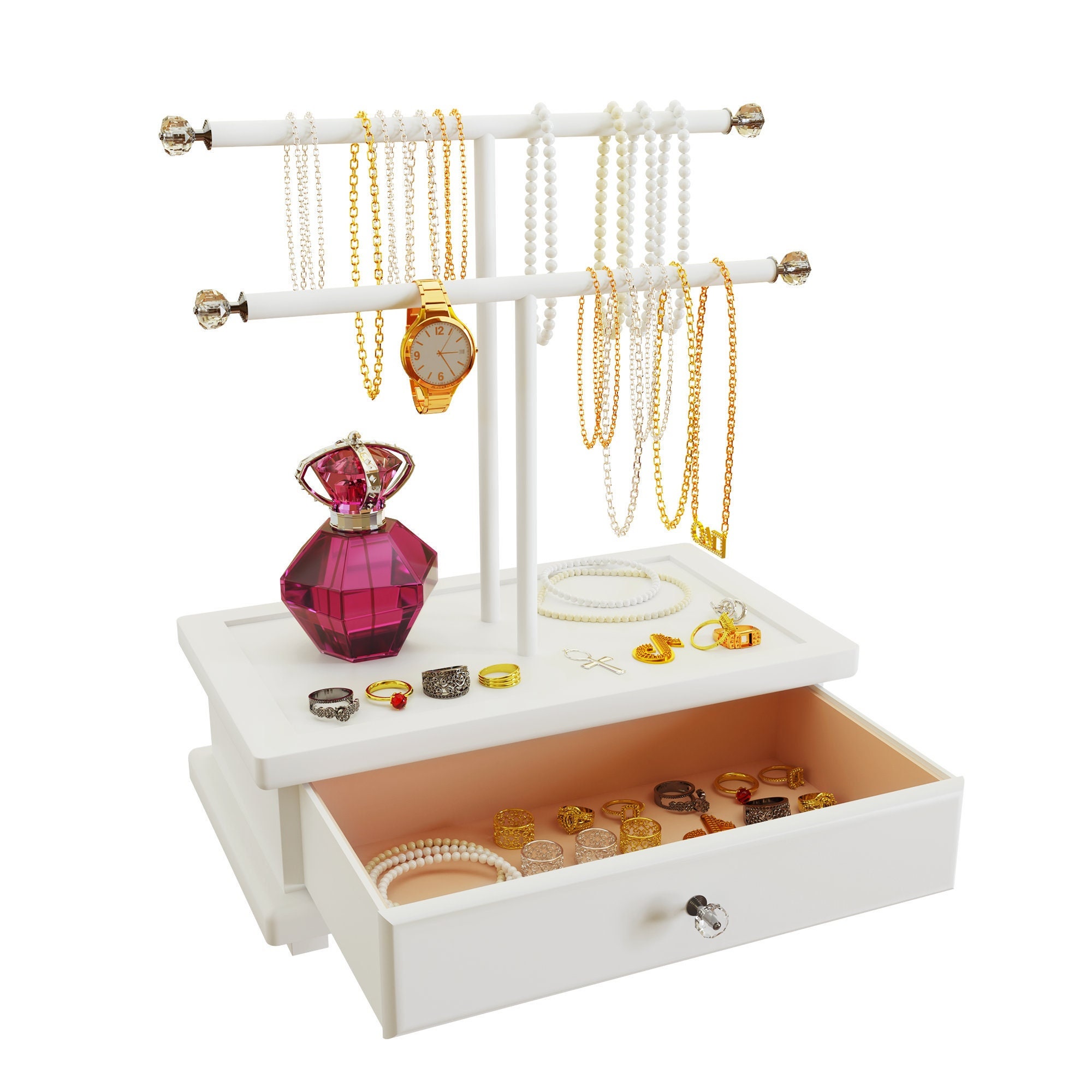 Jewelry Box for Women, Travel Jewelry Organizer Box 2 Layers